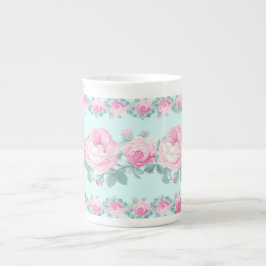 Gepersonaliseerde mug shabby chic floral gift voor porselein kop