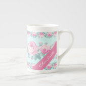 Gepersonaliseerde mug shabby chic floral gift voor porselein kop (Rechts)