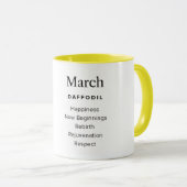 Gepersonaliseerde mug van de maand van de geboorte mok (Voorkant rechts)