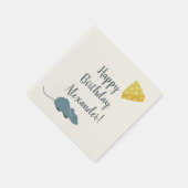 Gepersonaliseerde muis en kaas geïllustreerd servet (Hoek)