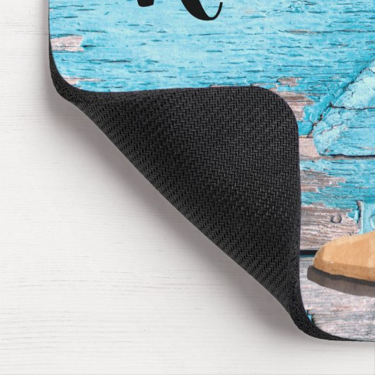 Gepersonaliseerde Muismat Blue Wood Schuur Deurlaa (Hoek)