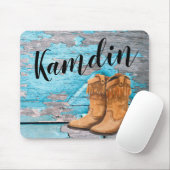 Gepersonaliseerde Muismat Blue Wood Schuur Deurlaa (Met muis)