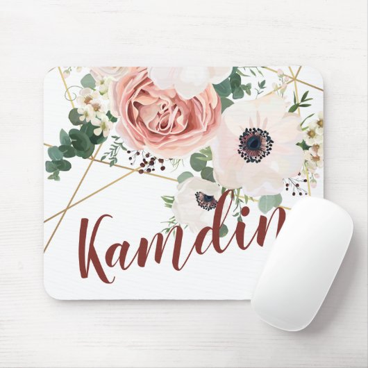 Gepersonaliseerde Muismat Geometrische Tuin Roos A (Met muis)