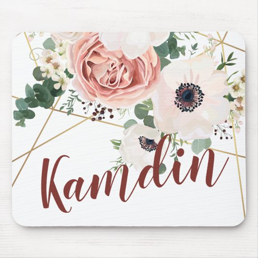 Gepersonaliseerde Muismat Geometrische Tuin Roos A (Voorkant)