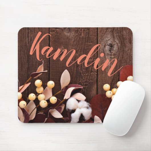 Gepersonaliseerde Muismat katoenen tak op donker h (Met muis)