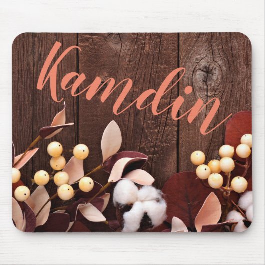 Gepersonaliseerde Muismat katoenen tak op donker h (Voorkant)