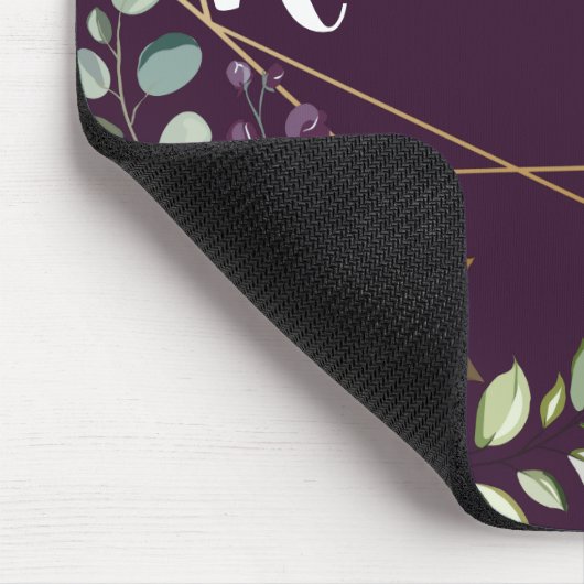 Gepersonaliseerde Muismat Plum Paarse Rozen Gold G (Hoek)