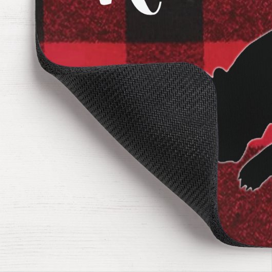 Gepersonaliseerde Muismat Red Buffalo Plaid Beer Z (Hoek)