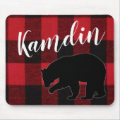 Gepersonaliseerde Muismat Red Buffalo Plaid Beer Z (Voorkant)