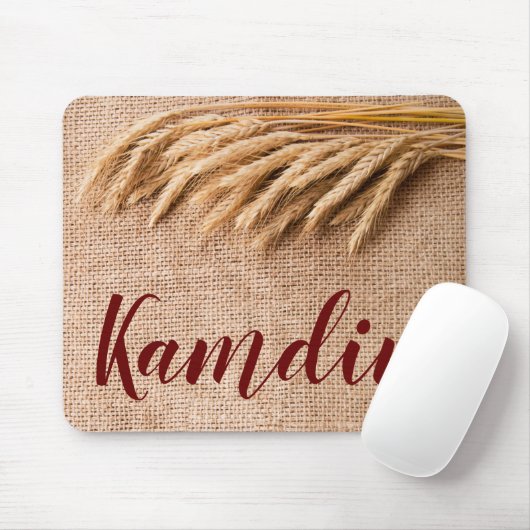 Gepersonaliseerde Muismat Tarwe op Burlap Sack Cou (Met muis)