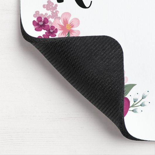 Gepersonaliseerde Muismat Tropische Bloem op Wit (Hoek)