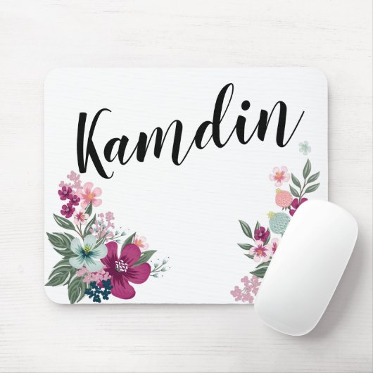 Gepersonaliseerde Muismat Tropische Bloem op Wit (Met muis)