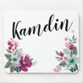 Gepersonaliseerde Muismat Tropische Bloem op Wit (Voorkant)