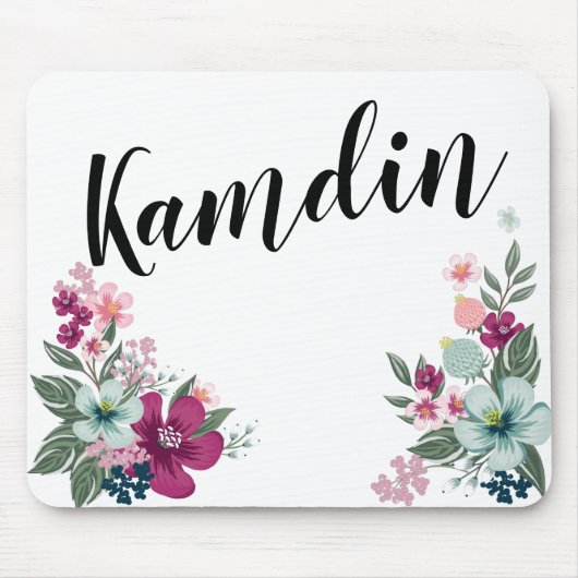 Gepersonaliseerde Muismat Tropische Bloem op Wit (Voorkant)