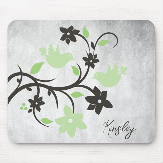 Gepersonaliseerde Muismat van Mint Green Lovevogel (Voorkant)