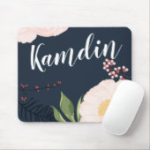 Gepersonaliseerde Muismat Witte Bloemen op Dar (Met muis)