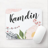 Gepersonaliseerde Muismat Witte Floral Flowers op (Met muis)