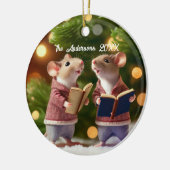 Gepersonaliseerde muizen zingen een lied keramisch ornament (Links)