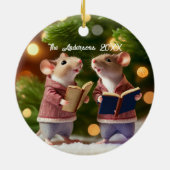 Gepersonaliseerde muizen zingen een lied keramisch ornament (Achterkant)