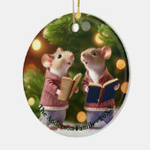 Gepersonaliseerde muizen zingen een lied keramisch ornament (Links)