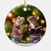 Gepersonaliseerde muizen zingen een lied keramisch ornament (Achterkant)