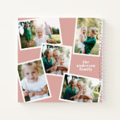 Gepersonaliseerde multi foto roze blush elegant mo notitieboek (Achterkant)