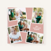 Gepersonaliseerde multi foto roze blush elegant mo notitieboek (Voorkant)