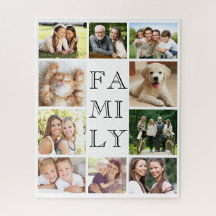 Gepersonaliseerde multi-fotocollage van de familie legpuzzel