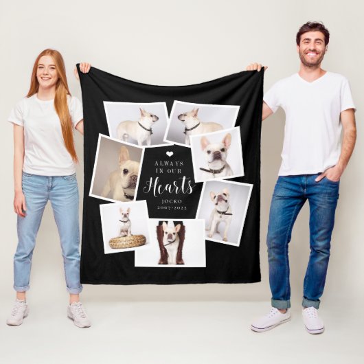 Gepersonaliseerde multi-fotocollage voor Pet Memor Fleece Deken (In situ)