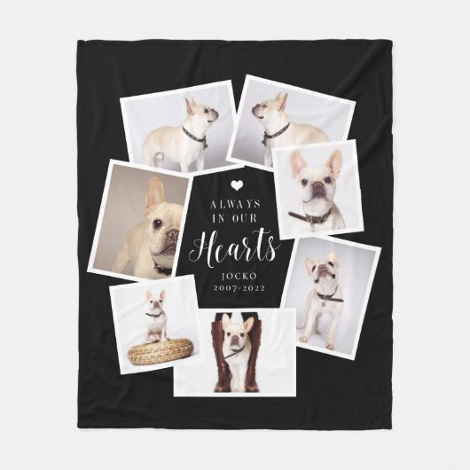 Gepersonaliseerde multi-fotocollage voor Pet Memor Fleece Deken (Voorkant)
