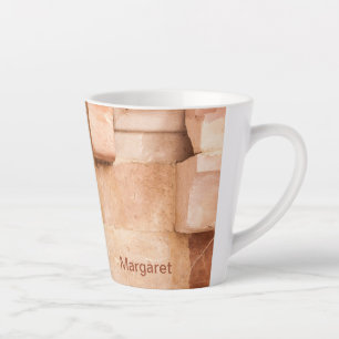 Gepersonaliseerde Multicolor Faux Bricks Latte Mok