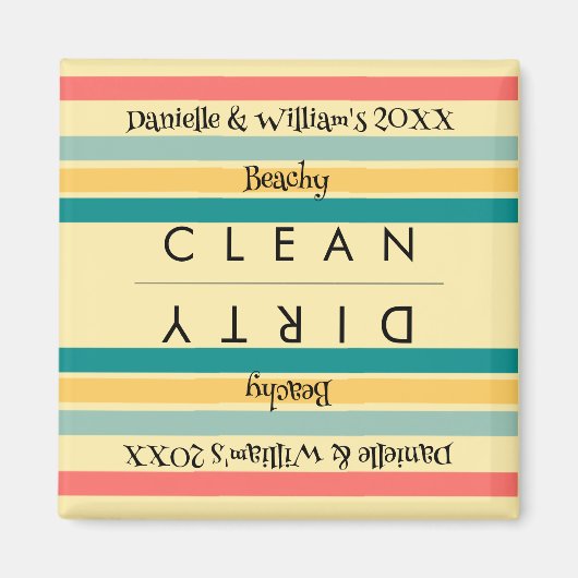 Gepersonaliseerde Multicolor Laten we Beachy halen Magneet (Voorkant)