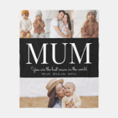Gepersonaliseerde Mum Cadeaus Zwart-wit 4 Foto Fleece Deken (Voorkant)