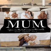 Gepersonaliseerde Mum Cadeaus Zwart-wit 4 Foto Fleece Deken