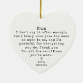 Gepersonaliseerde Mum Gift  Minimal Christmas Keramisch Ornament (Achterkant)