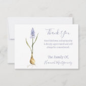 Gepersonaliseerde Muscari Sympathie Dank u kaarten Notitiekaartje (Voorkant)