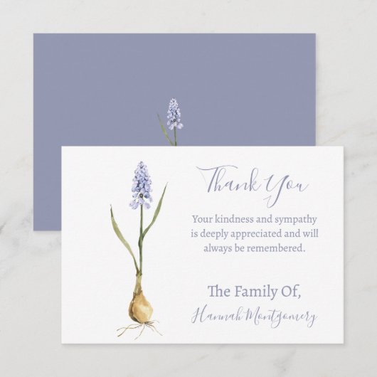 Gepersonaliseerde Muscari Sympathie Dank u kaarten Notitiekaartje (Voorkant / Achterkant)