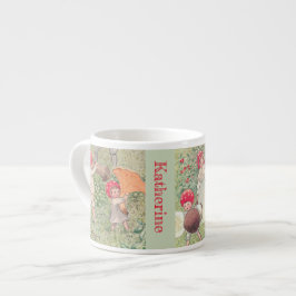 Gepersonaliseerde Mushroom Fairytale Elsa Beskow M Espresso Kop