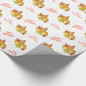 Gepersonaliseerde Musical Cajun Crawfish Fleur de  Cadeaupapier (Hoek)
