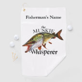 Gepersonaliseerde Muskie Whisperer Light Gevist ha Golfhanddoek (Insitu)