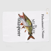 Gepersonaliseerde Muskie Whisperer Light Gevist ha Golfhanddoek (Horizontaal)