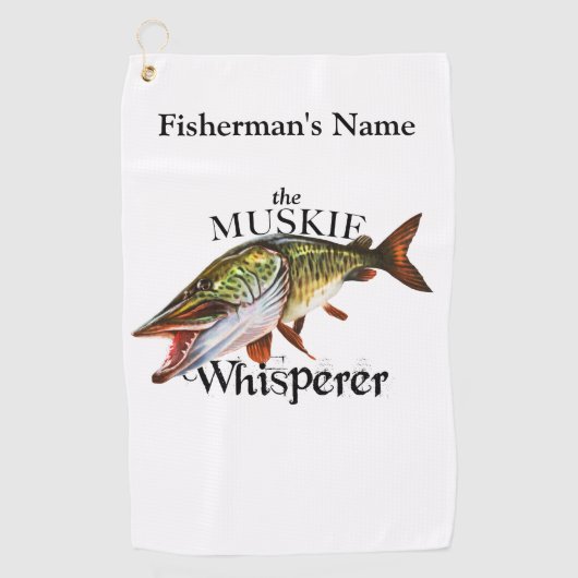 Gepersonaliseerde Muskie Whisperer Light Gevist ha Golfhanddoek (Voorkant)