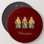 Gepersonaliseerde Muslimah illustratie Button (Voorkant /achterkant)