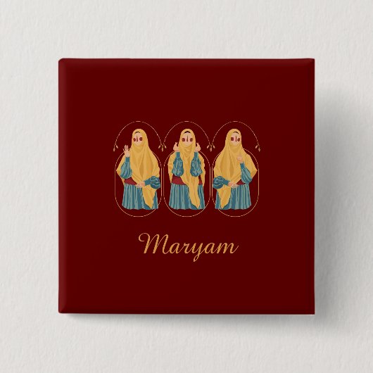 Gepersonaliseerde Muslimah illustratie Button (Voorkant)