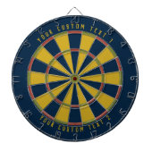 Gepersonaliseerde Mustard Green Red & Blue Dartbord (Voorkant)