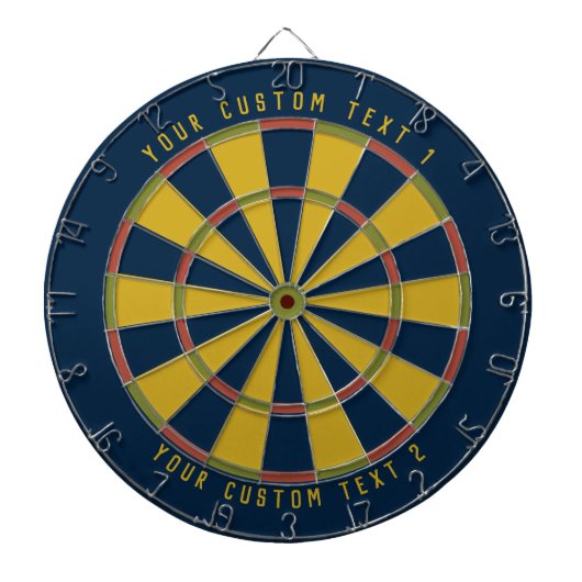 Gepersonaliseerde Mustard Green Red & Blue Dartbord (Voorkant)