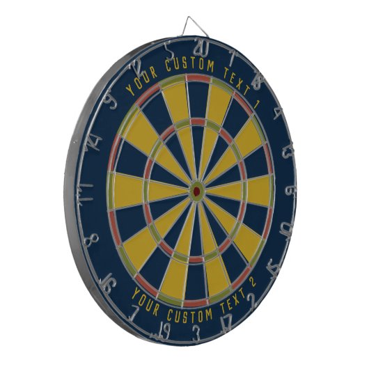 Gepersonaliseerde Mustard Green Red & Blue Dartbord (Voorkant Links)