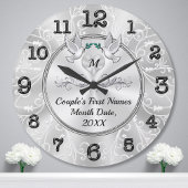Gepersonaliseerde Muur Klok Trouwcadeau, Torteldui