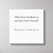 Gepersonaliseerde muurkunst - uw boodschap, uw sti canvas afdruk (Voorkant)