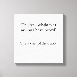 Gepersonaliseerde muurkunst - uw boodschap, uw sti canvas afdruk